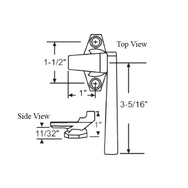 Project-Out Two Hole Cam Handle, Right Hand