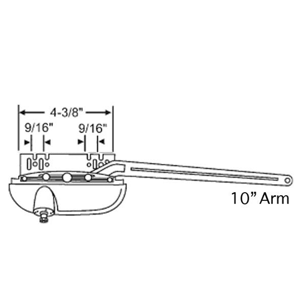Roto Casement Operator with 10" Straight Arm, Left Hand - Blue White