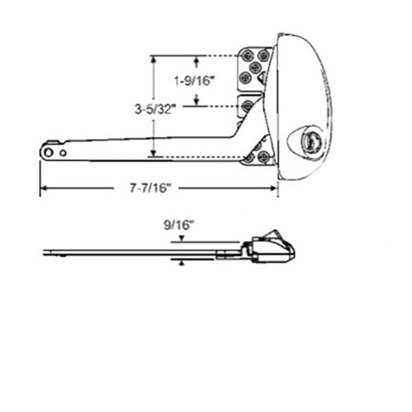 Roto 7-1/2" Single Arm, Pro Drive, Left Hand - Blue White