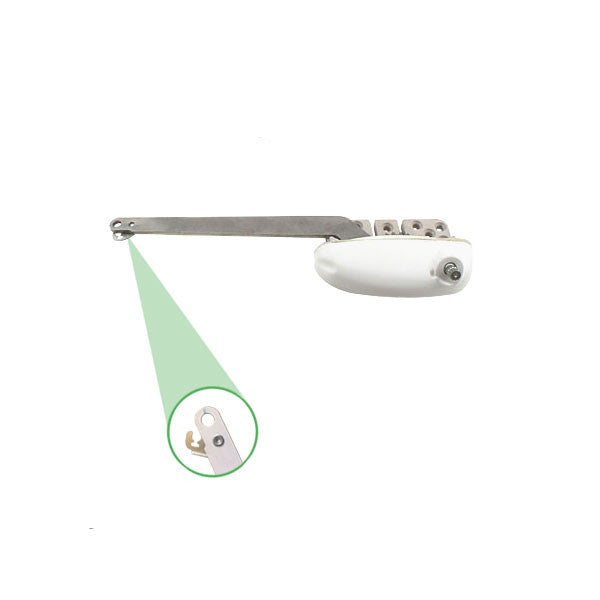 Roto 7-1/2" Single Arm X-Drive, LH Notched for Wood Application - White