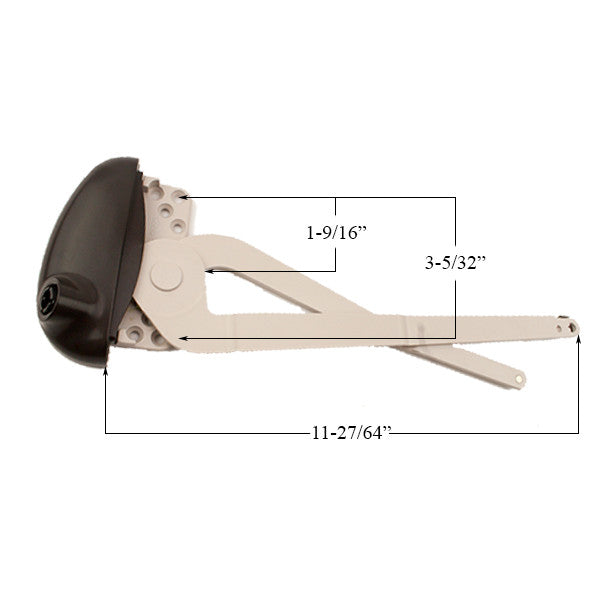 Roto 11-7/16 Dual Arm, Pro Drive, Left Hand Vinyl Window Application -