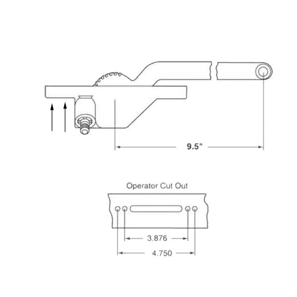 Truth Single Arm Casement Operator, Front Mount, Left Hand