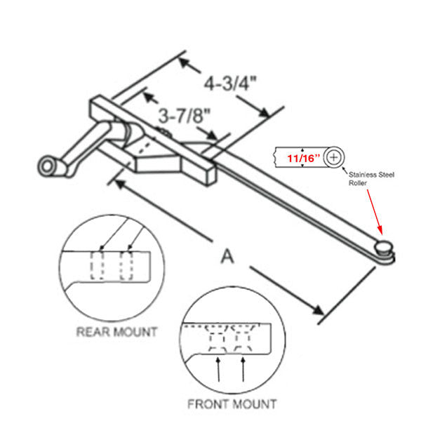 Truth 9" Single Arm Casement Operator, Left Hand - Bronze