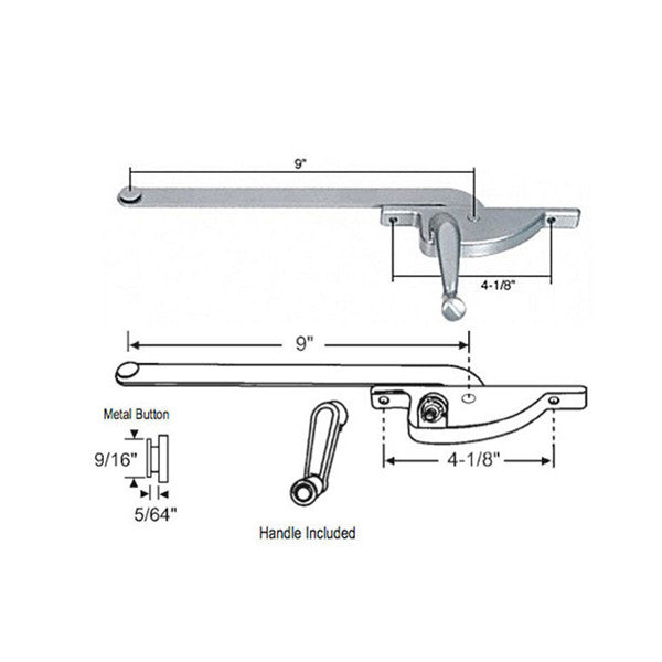 Hope Operator, 9Î Arm, 4-1/8Î Screws, Right Hand Casement -
