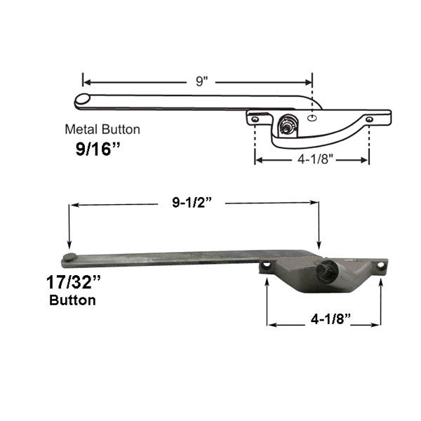 Hope Operator, 9Î Arm, 4-1/8Î Screws, Right Hand Casement -