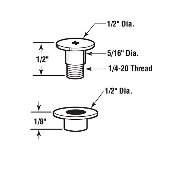 Diecast Bolt And Nylon Bushing 1/4-20