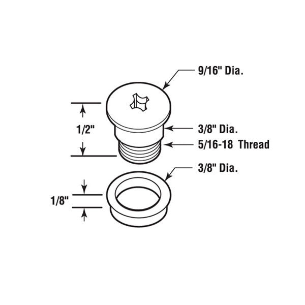 Diecast Bolt and Nylon Bushing, Threaded 5/16-18