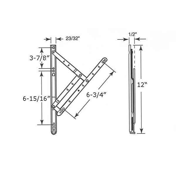 Hinge, Casement & Projecting 12” - 28 lbs