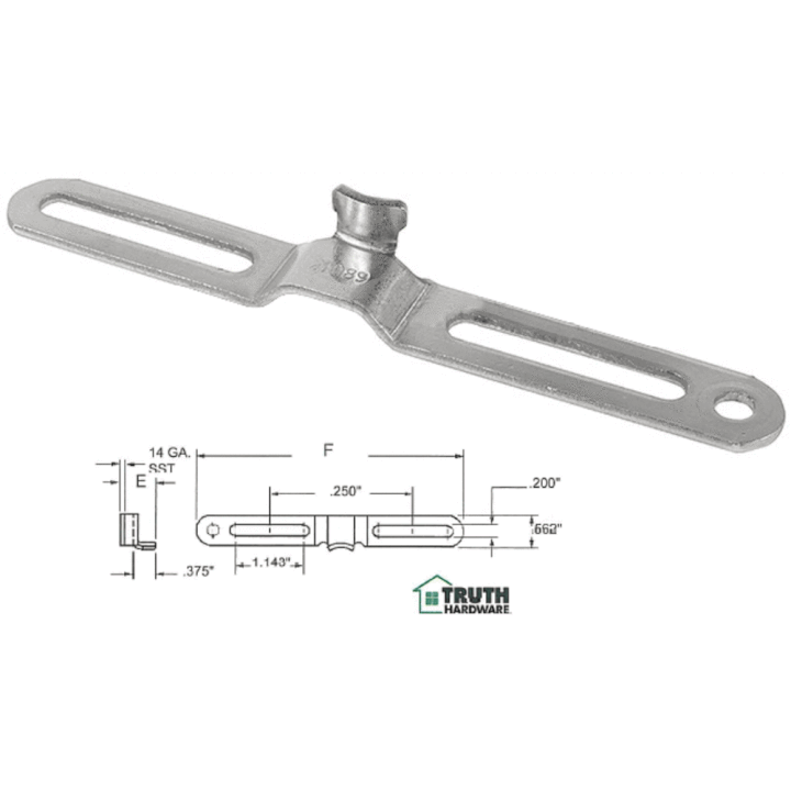 Truth Hardware 4-19/32" Steel Casement Window Latch Keeper with 1/2" Offset