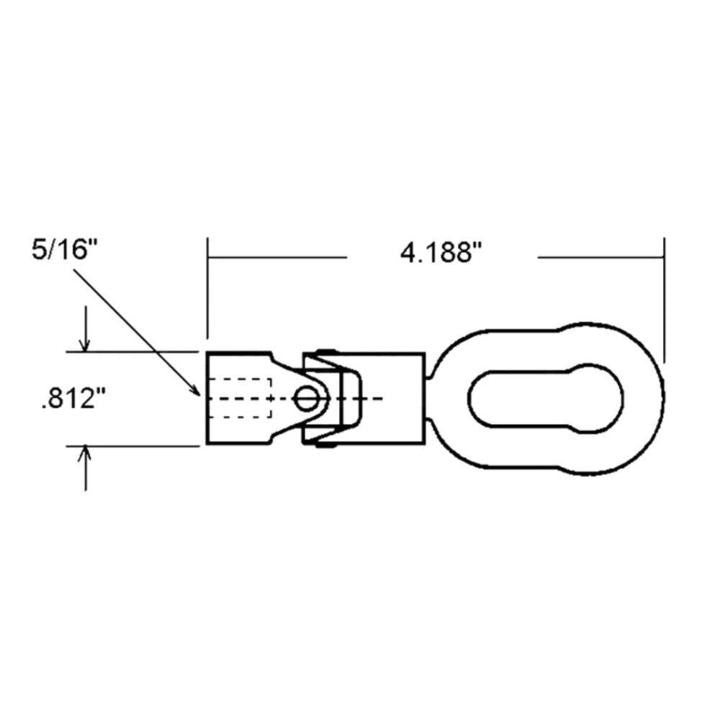 Truth Hardware 45 Degree Universal Joint with Pole Eye for 5/16" Spline Size - Brown