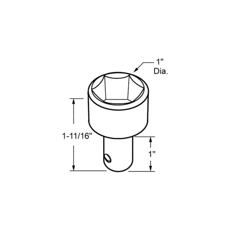 Truth Hardware Hex Drive Socket Adaptor - Brown