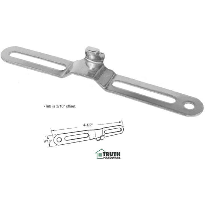 Truth Hardware 4-1/2" Steel Casement Window Latch Keeper with 3/16" Offset