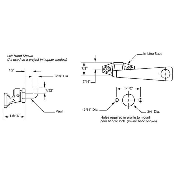Truth Hardware Pole Operated Cam Handle With Concealed Zinc Plated Pawl - Chestnut Bronze