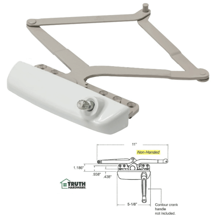 Truth Hardware Maxim Narrow Awning Window Operator - White