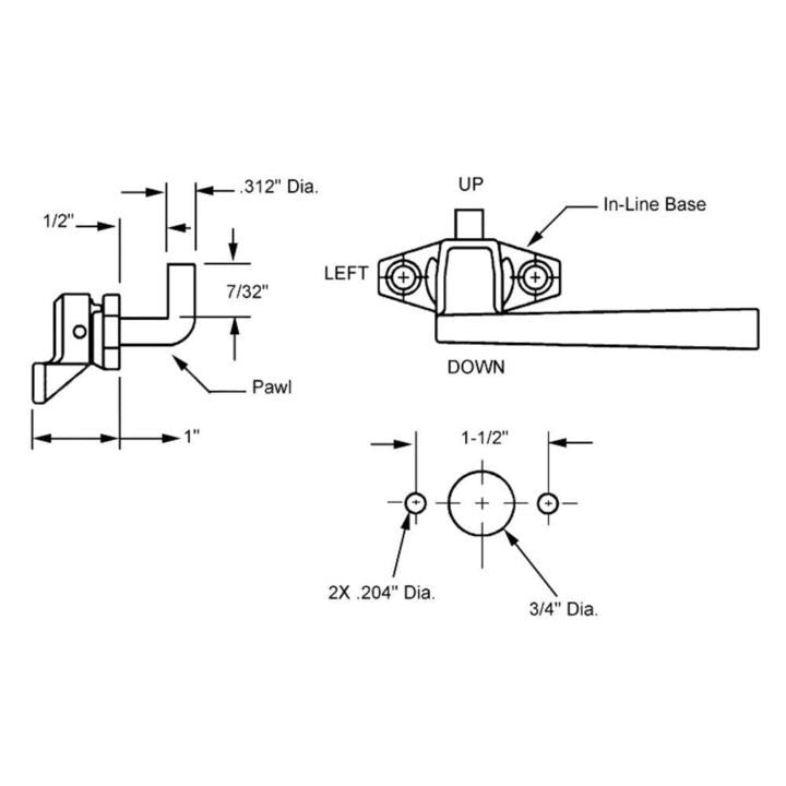 Truth Hardware Trimline Cam Handle Lock With Concealed Pawl - Aluminum