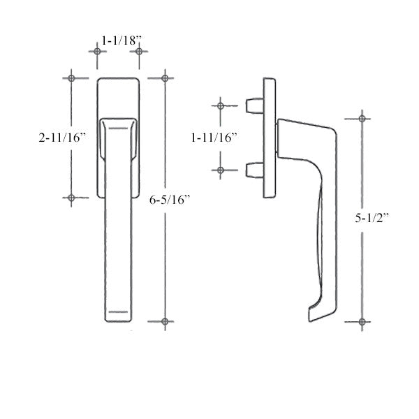 Tilt & Turn Uni-Jet Dirigent Outside Handle - White
