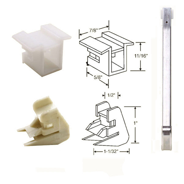 1/2 inch Channel Balance (5/8 Wide x 9/16 Deep) with Shoes, Non-Tilt