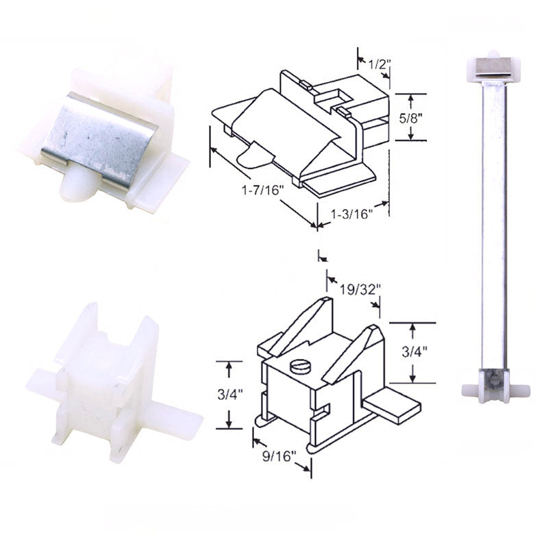 1/2 inch Channel Balance (5/8 Wide x 9/16 Deep) w/Shoes Non-Tilt - 60009
