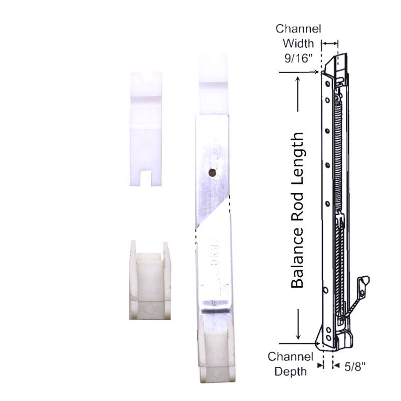 1/2 inch Channel Balance (5/8 Wide x 9/16 Deep) w/Shoes Non-Tilt - 60014
