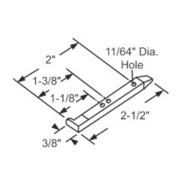 Pivot Bar, 2-1/2", 2 Hole - Zinc Die Cast