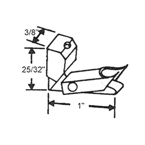 1/2 inch Tilt Channel Balance (5/8 x 9/16) with Locking Terminal #3
