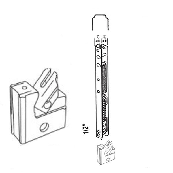 1/2" Ribbed Channel Balance for Jambliners, #15 End Bracket *DISCONTINUED*