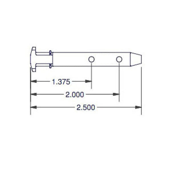 Pivot Bar, 2-1/2", 2 Hole, T-Head - Zinc Die Cast