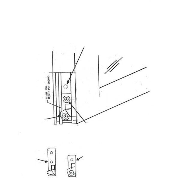 Tilt Window Pivot Pin for Locking Cam, Old Style, Left Hand
