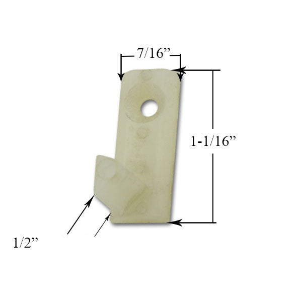 Tilt Window Cam Pivot, Triangular Projection, White - Left *DISCONTINUED*