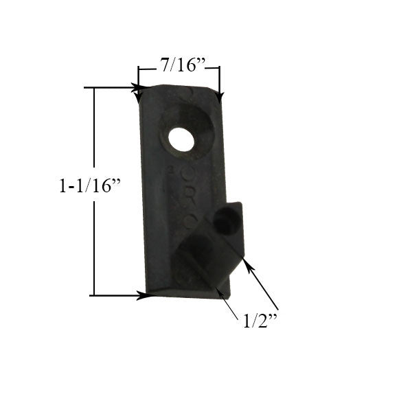 Tilt Window Cam Pivot, Triangular Projection, Black - Right *DISCONTINUED*