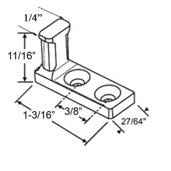 Tilt-In Window Locking Cam Pivot Pin, 2 Hole Tilt Stud for Window