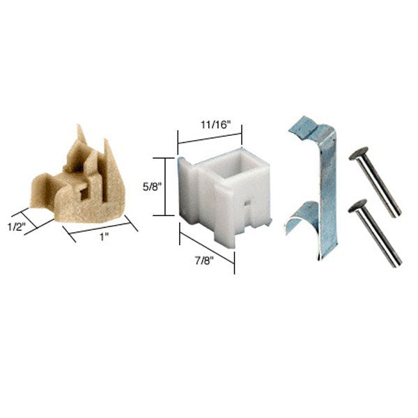 Repair Kit. 1 Top Guide, 1 Bottom Guides, 2 Rivets, 1 Take-out Clip