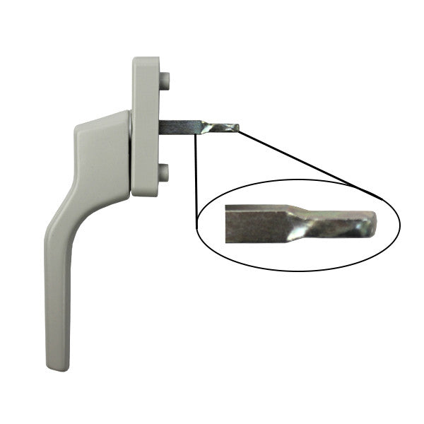 HOPPE French Casement Handle - 38mm Shaft, Mate Gray White Finish