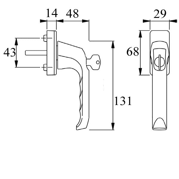 London Handle for Tilt & Turn Windows - Made of Aluminum - White