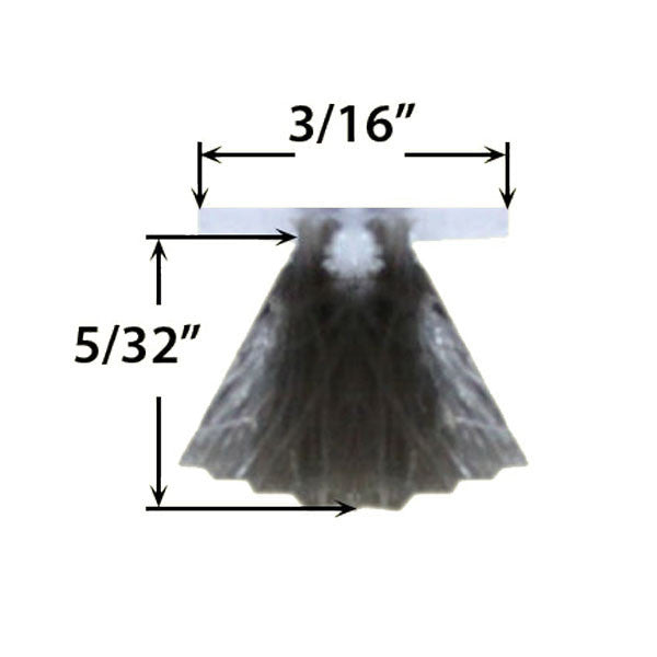 Weatherstrip .187" Backing x .156" Pile Height - Gray *DISCONTINUED*