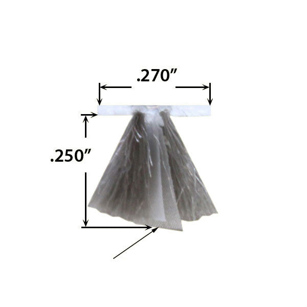 Weatherstrip .270" Backing x .250" Pile with Plastic Fin Seal