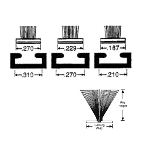 Weatherstrip .270" Backing x .250" Pile with Plastic Fin Seal