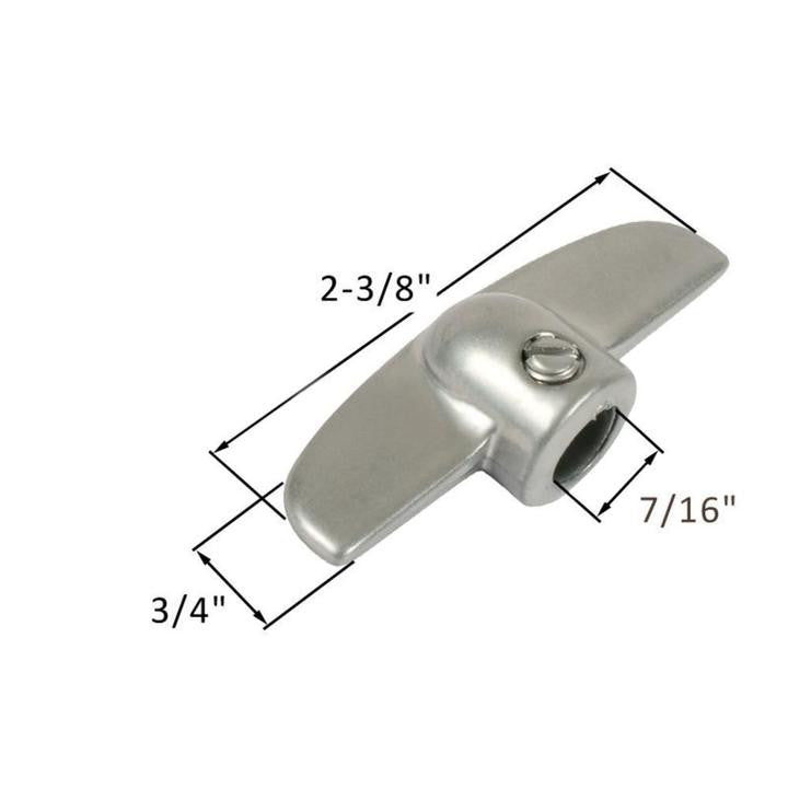 Window Crank 3/8" Spline T Handle - Silver