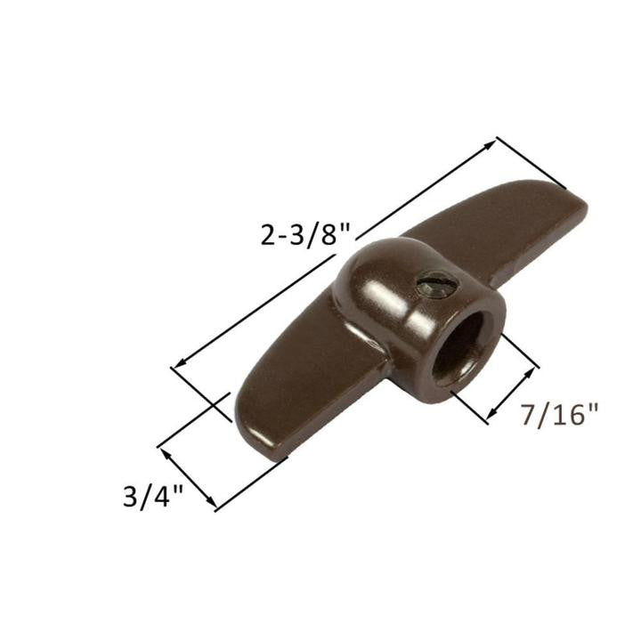 Window Crank 7/16" Spline T Handle - Brown