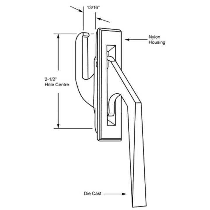 Truth Hardware Casement Window Locking Handle with 2-1/2" Screw Holes