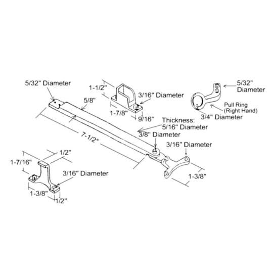 Awning Window 16" Push Bar Operator