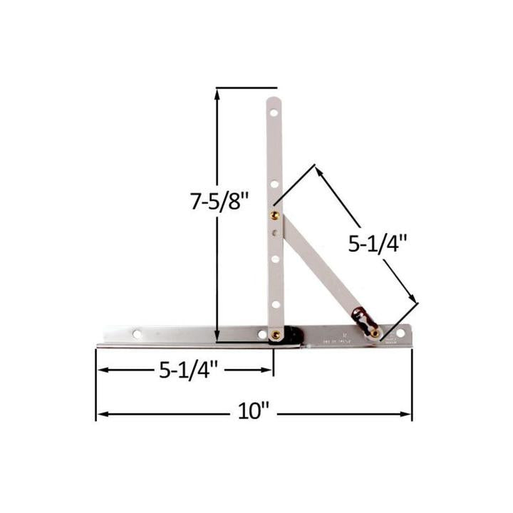 Adjustable Concealed 10" Casement Window Hinge