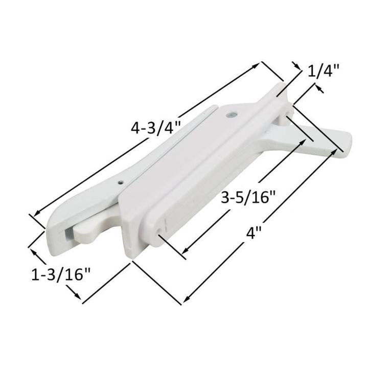 Casement Window Multi-Point Locking Handle with 3-5/16" Screw Holes - White