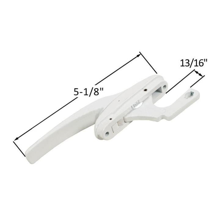 Casement Window Locking Handle with 13/16" Projection Hook - White