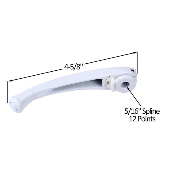 Roto Hardware Folding 5/16" Spline Crank Handle - White