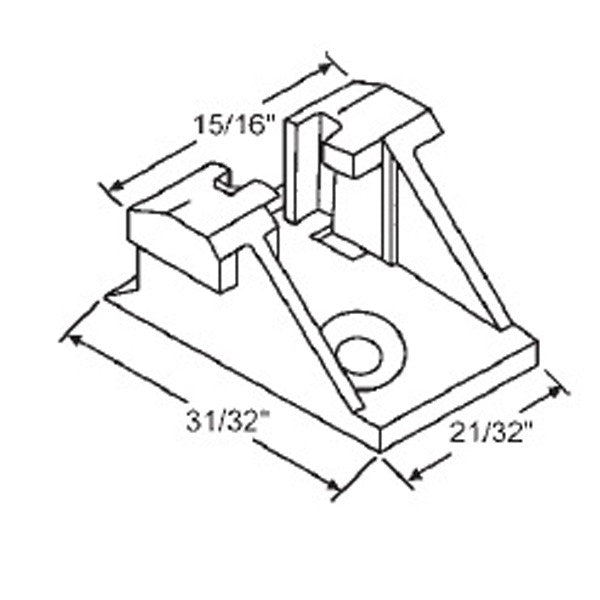 Bottom Sash Clips, Keller Window Parts - Pairs