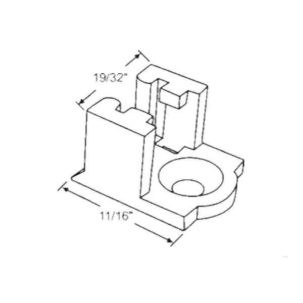 Plastic Portalume Sash Clip - White
