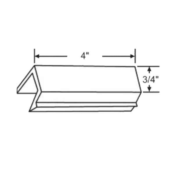 Wide Sash Stop, 4" x 3/4", White