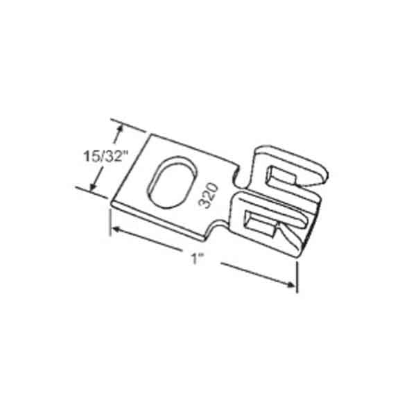 Sash Clip, Metal Bracket, 1 x 15/32 x 7/16, # 20
