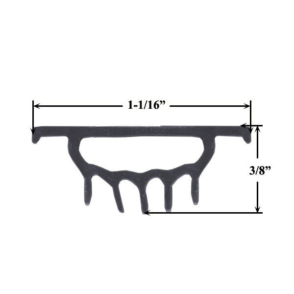 36" Insert For L-Shape and U-Shaped Aluminum Door Bottoms- Black *DISCONTINUED*